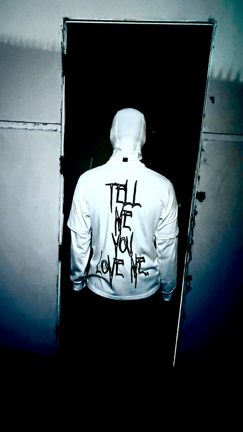 Double layered white long sleeve Hellraiser tee