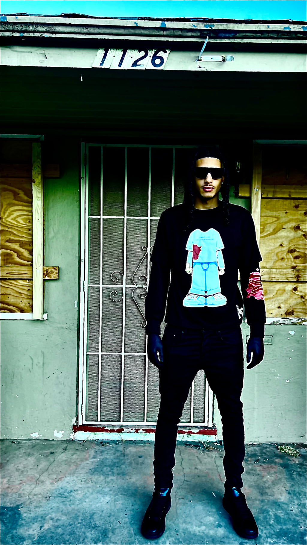 Headless black double layered long sleeve