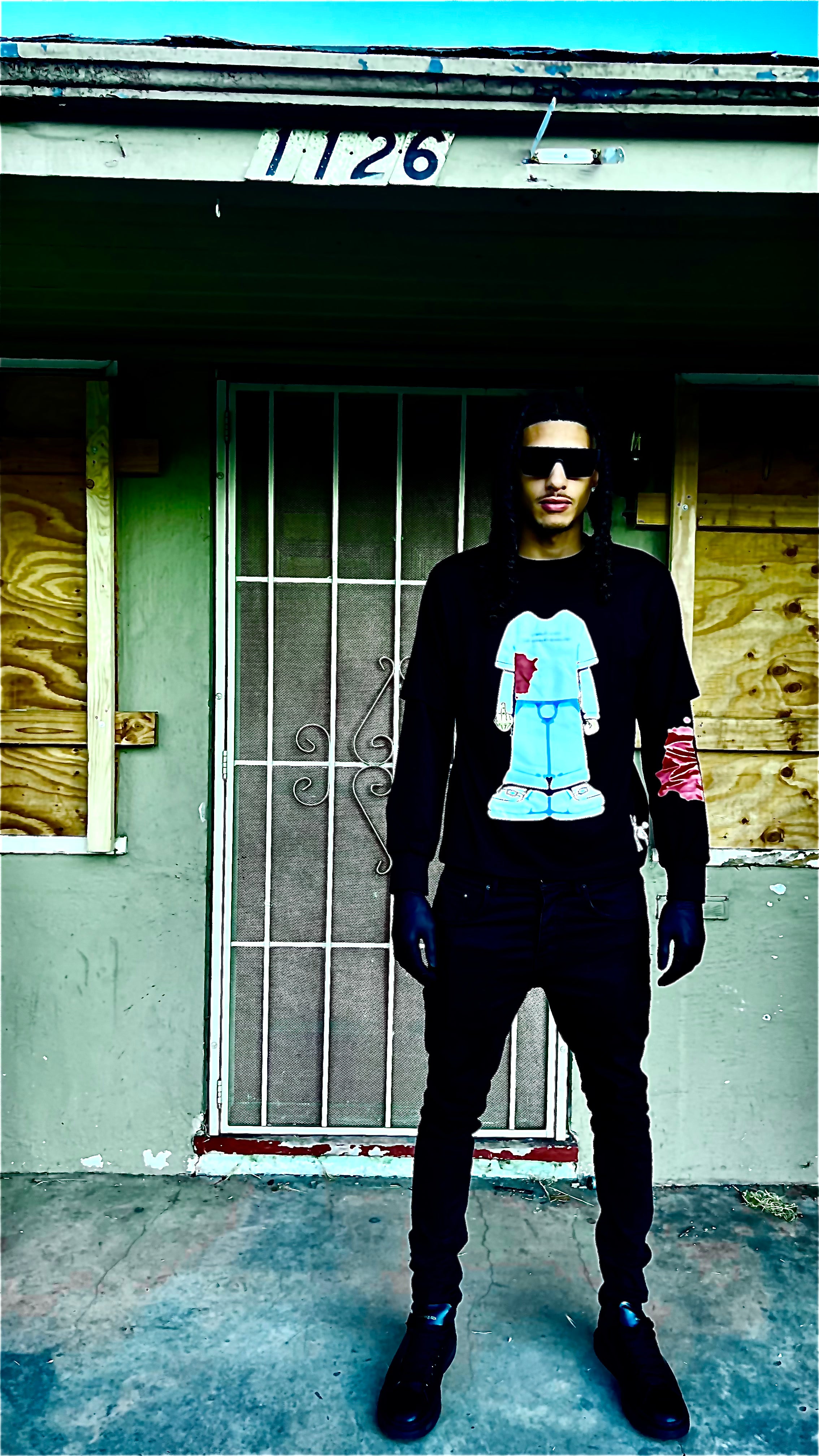 Headless black double layered long sleeve