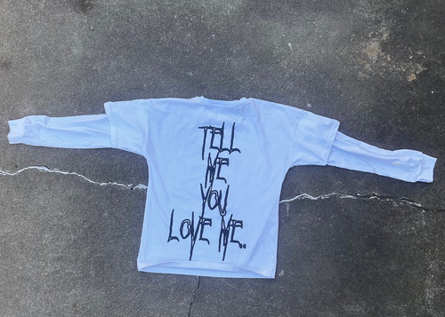Double layered white long sleeve Hellraiser tee